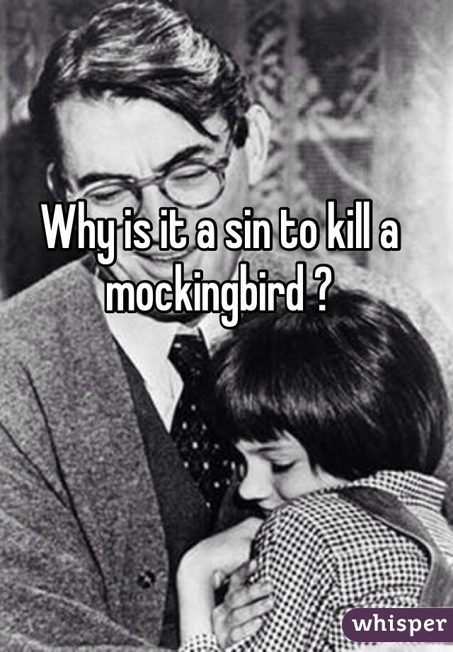 Why is it a sin to kill a mockingbird ?