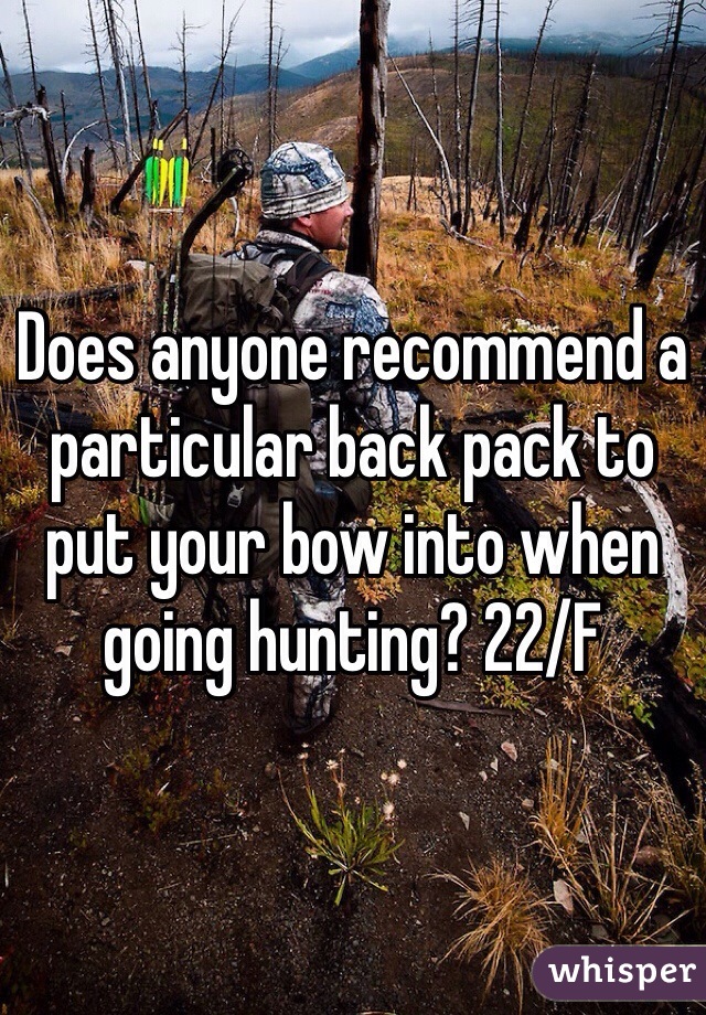 Does anyone recommend a particular back pack to put your bow into when going hunting? 22/F