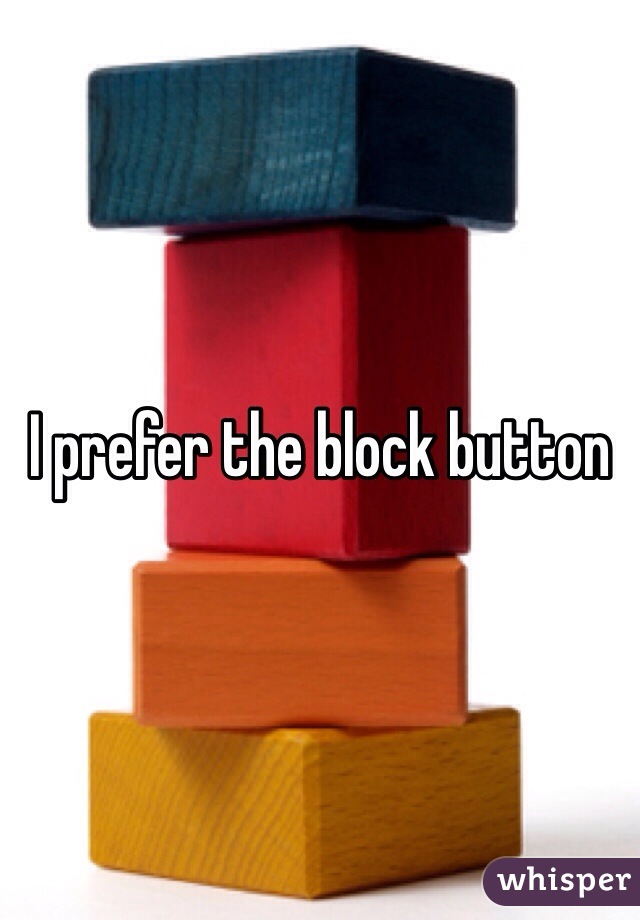 I prefer the block button 