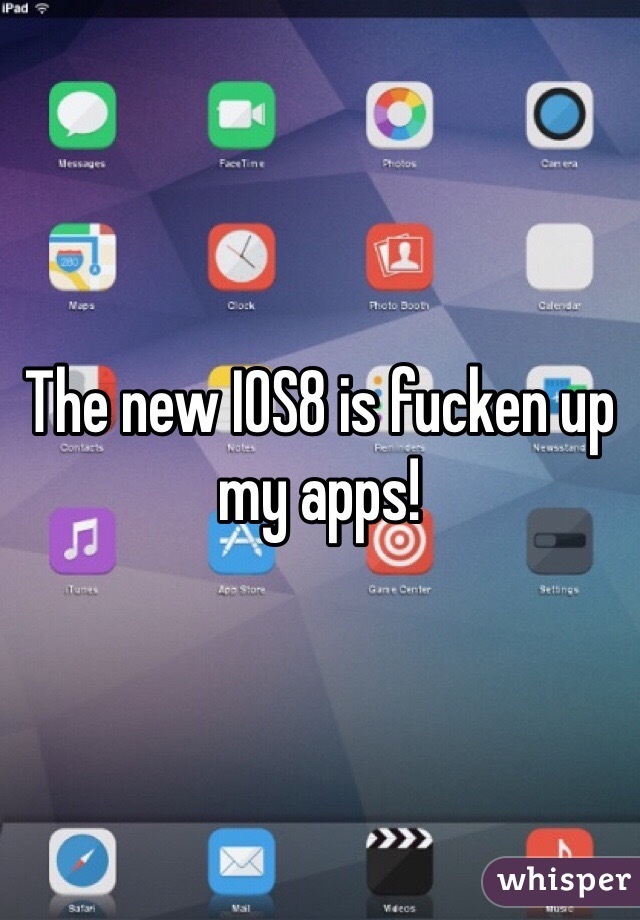 The new IOS8 is fucken up my apps! 