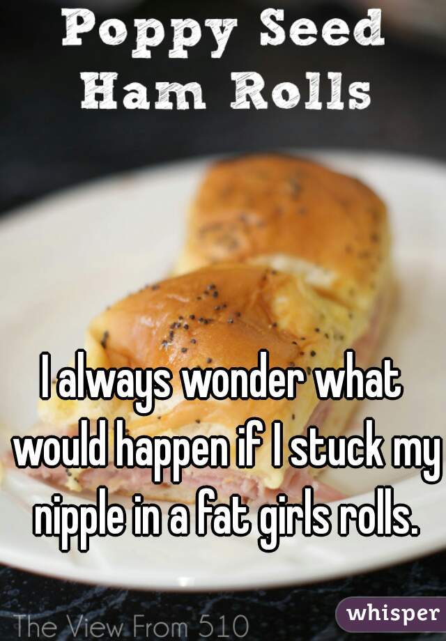 I always wonder what would happen if I stuck my nipple in a fat girls rolls.