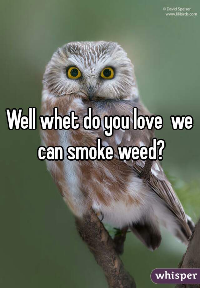 Well whet do you love  we can smoke weed?