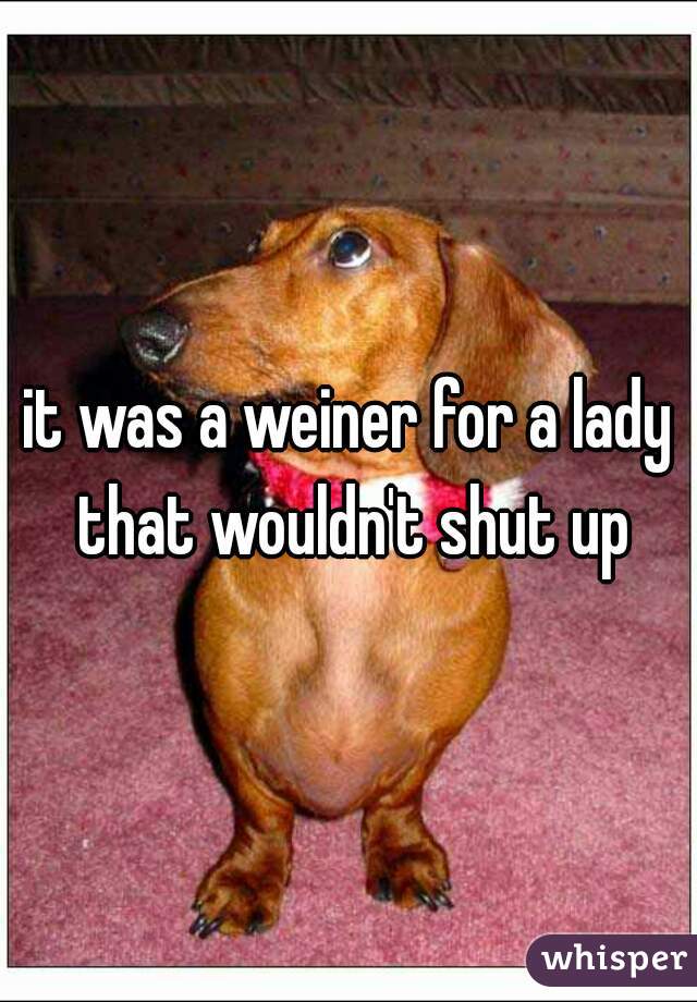 it was a weiner for a lady that wouldn't shut up