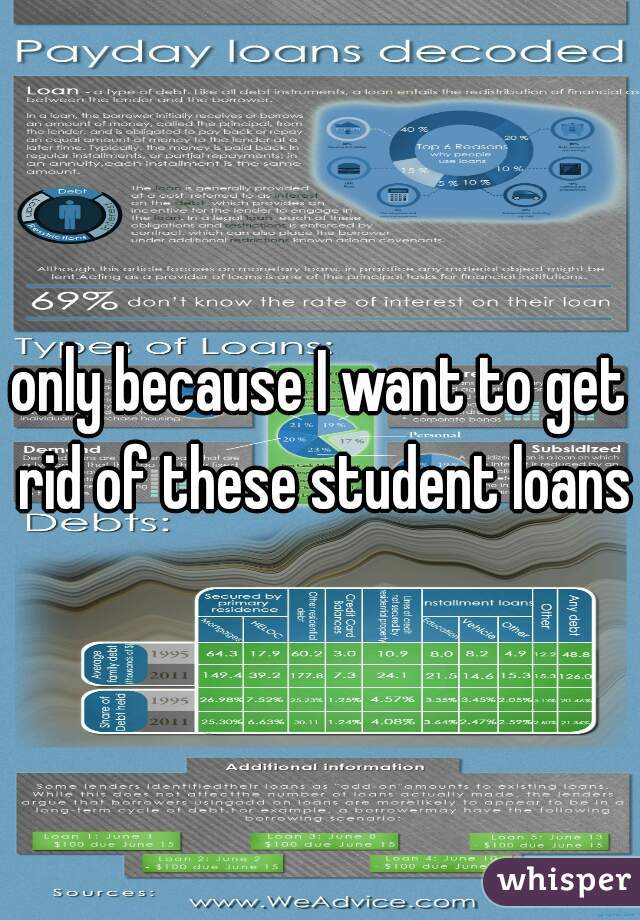 only because I want to get rid of these student loans