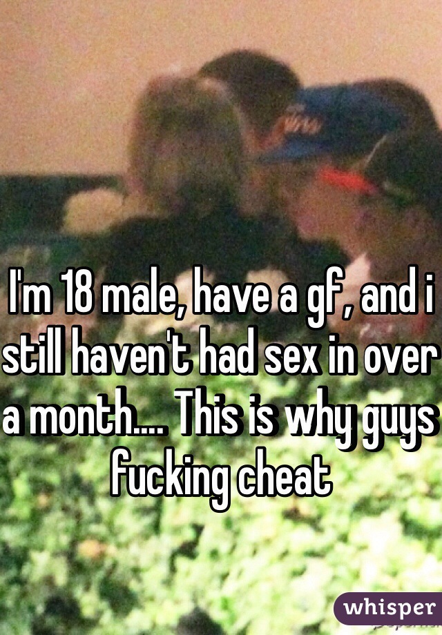 I'm 18 male, have a gf, and i still haven't had sex in over a month.... This is why guys fucking cheat 