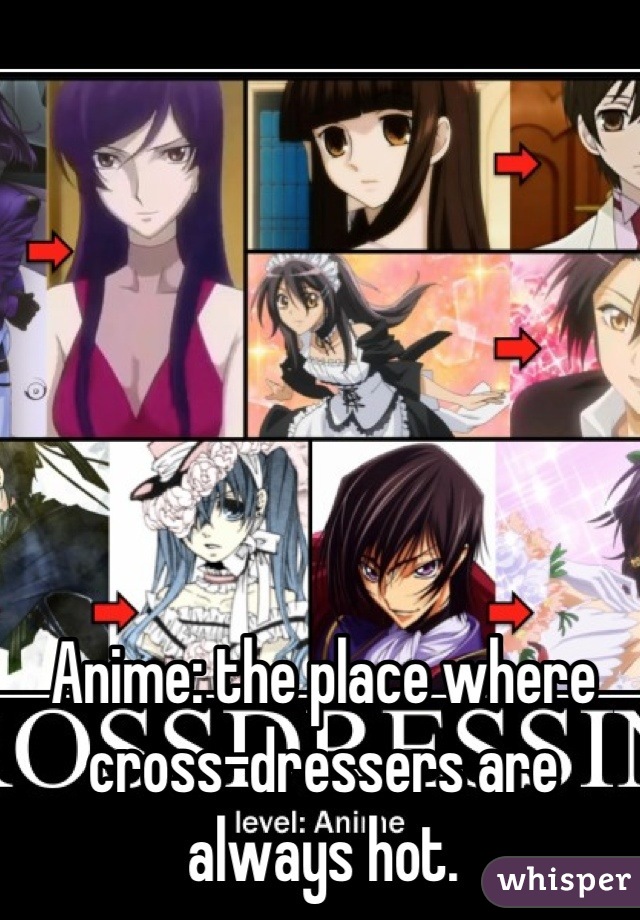 Anime: the place where cross-dressers are always hot.