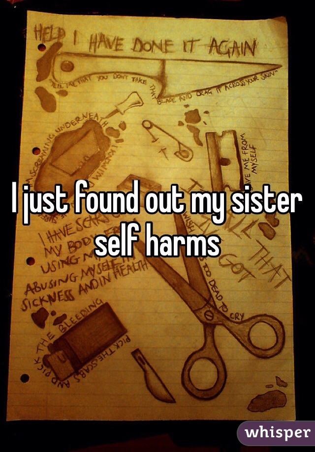 I just found out my sister self harms
