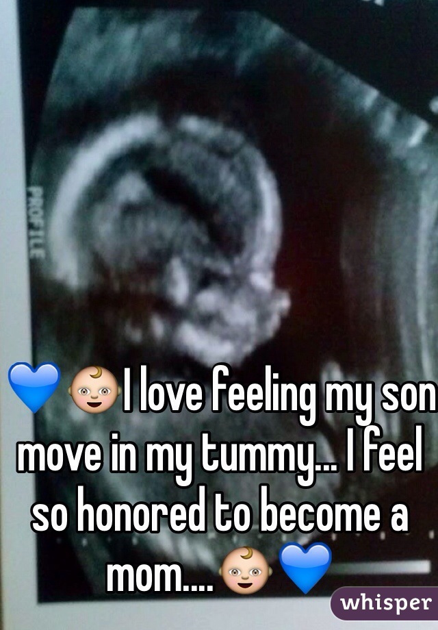💙👶I love feeling my son move in my tummy... I feel so honored to become a mom....👶💙
