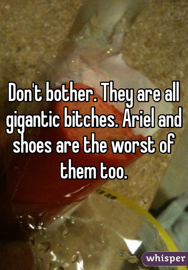 Don't bother. They are all gigantic bitches. Ariel and shoes are the worst of them too.