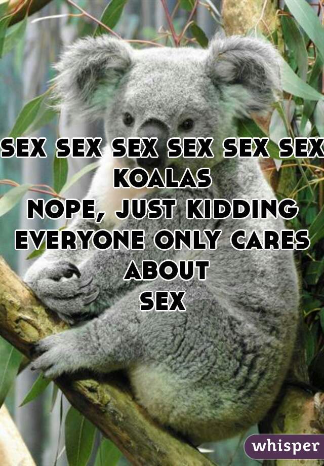 sex sex sex sex sex sex 
koalas
nope, just kidding
everyone only cares about
sex
