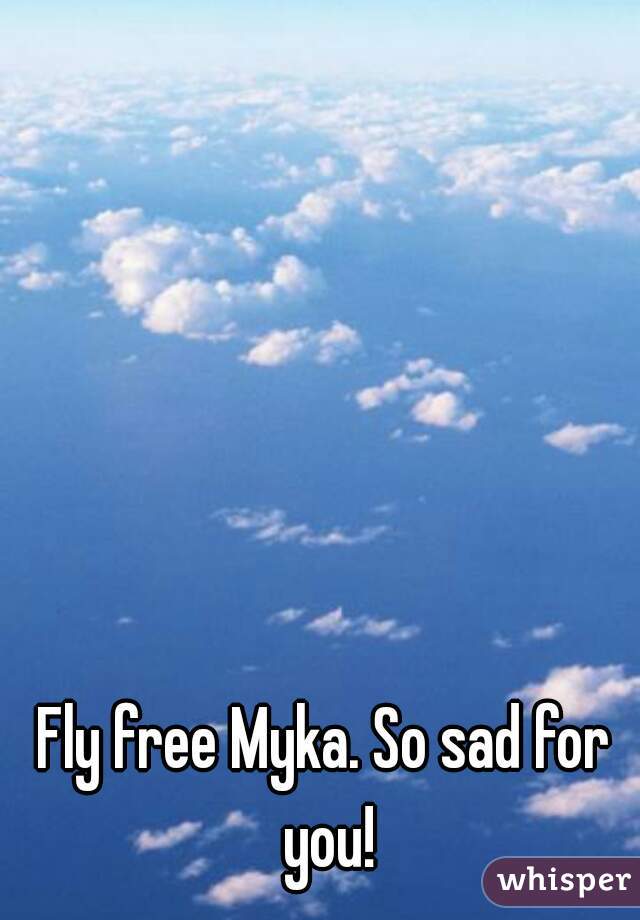 Fly free Myka. So sad for you!