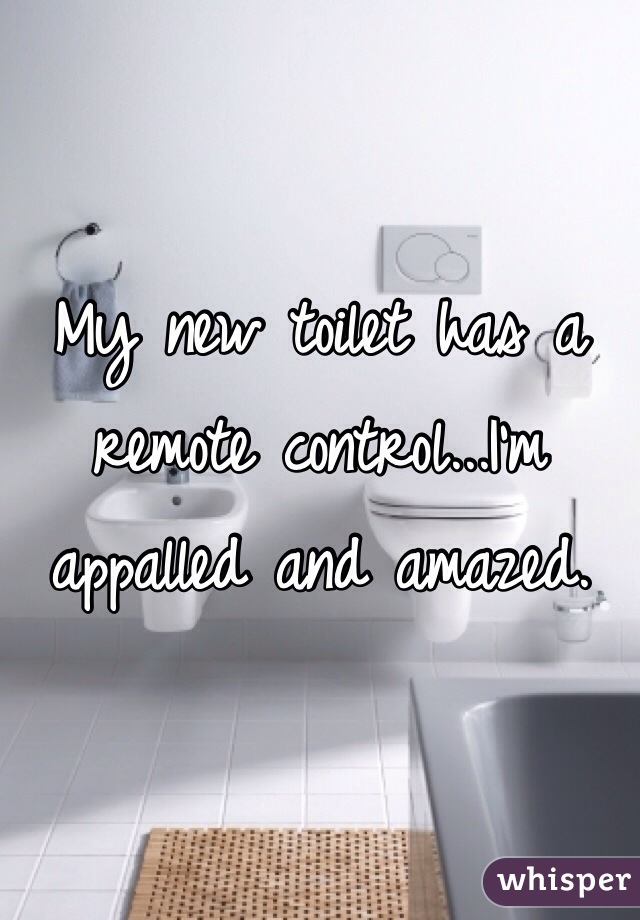 My new toilet has a remote control...I'm appalled and amazed.