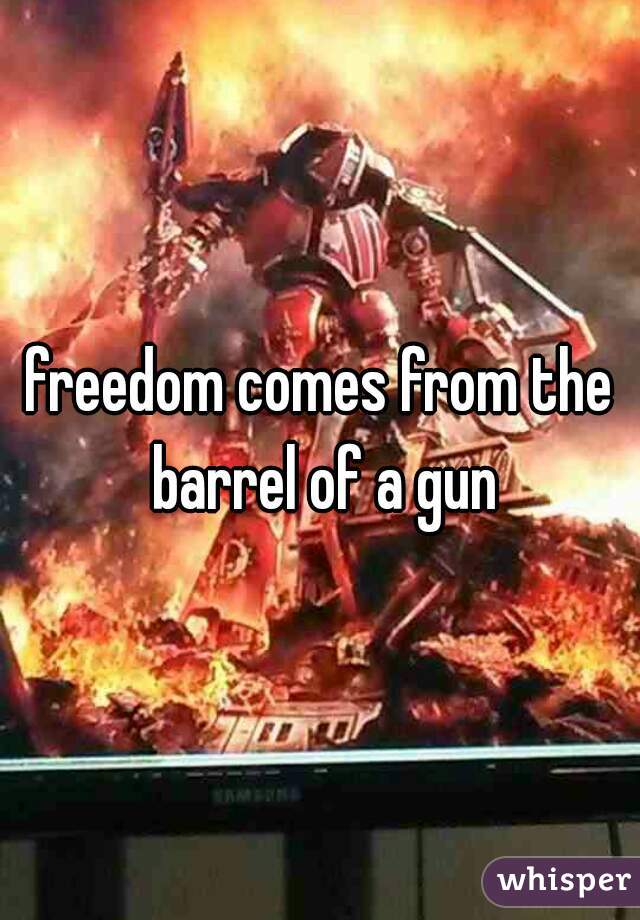 freedom comes from the barrel of a gun