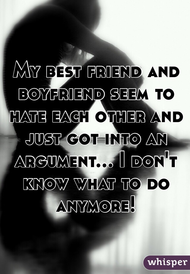 My best friend and boyfriend seem to hate each other and just got into an argument... I don't know what to do anymore!