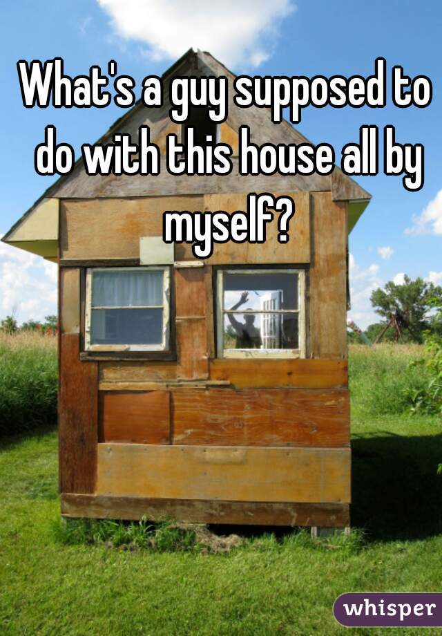 What's a guy supposed to do with this house all by myself?