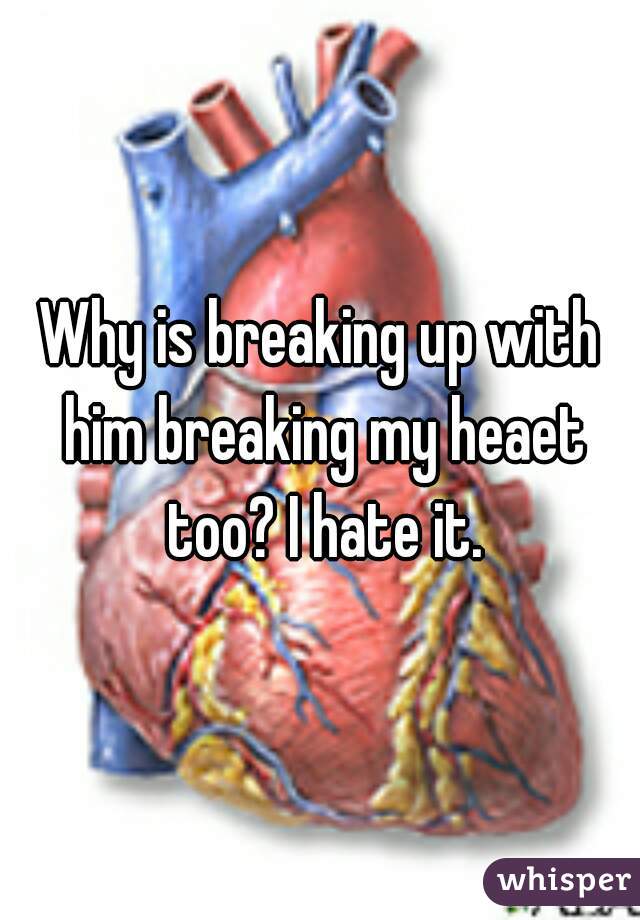 Why is breaking up with him breaking my heaet too? I hate it.