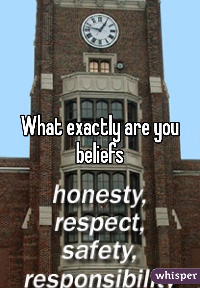 What exactly are you beliefs 