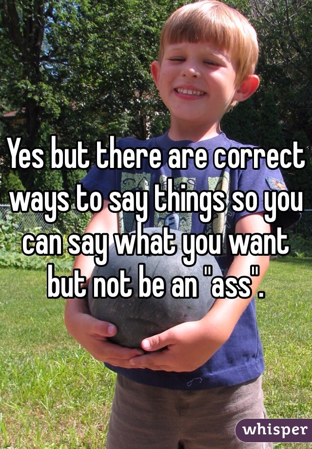 Yes but there are correct ways to say things so you can say what you want but not be an "ass".