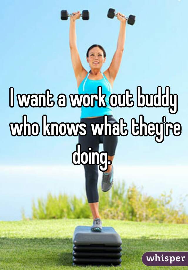I want a work out buddy who knows what they're doing.  