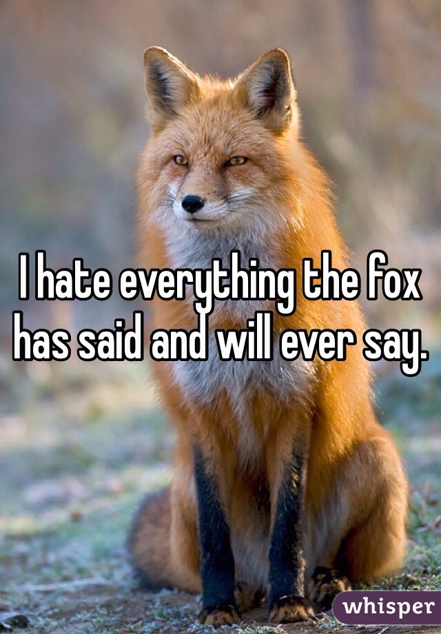 I hate everything the fox has said and will ever say.