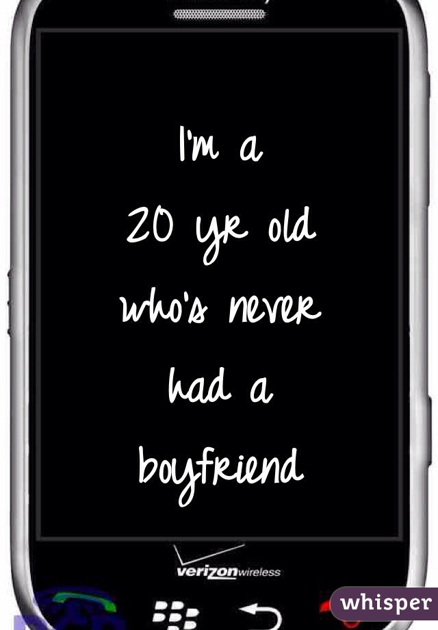 I'm a 
20 yr old 
who's never 
had a 
boyfriend 