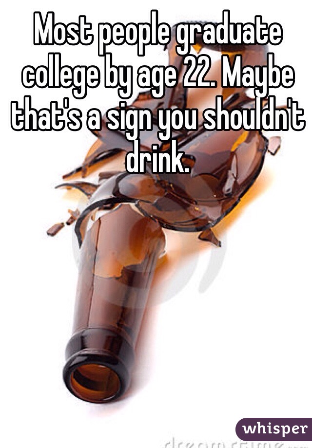 Most people graduate college by age 22. Maybe that's a sign you shouldn't drink.