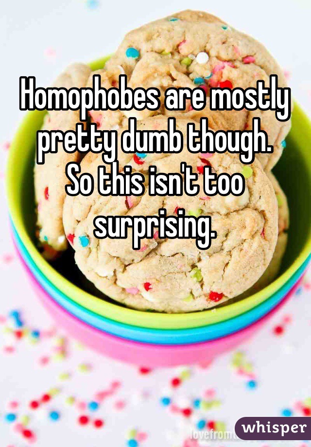 Homophobes are mostly pretty dumb though.
So this isn't too surprising.