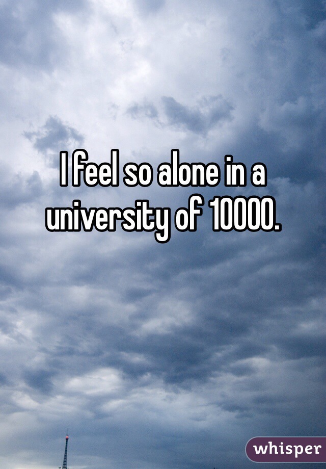 I feel so alone in a university of 10000.
