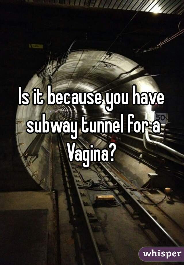 Is it because you have subway tunnel for a Vagina? 