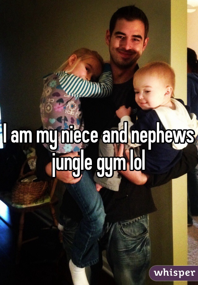 I am my niece and nephews jungle gym lol