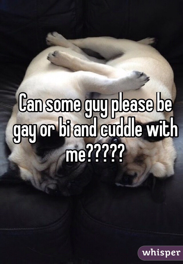 Can some guy please be gay or bi and cuddle with me?????
