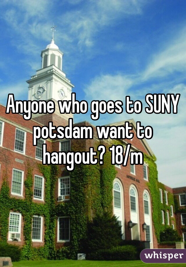 Anyone who goes to SUNY potsdam want to hangout? 18/m