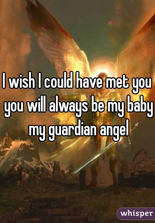 I wish I could have met you you will always be my baby my guardian angel