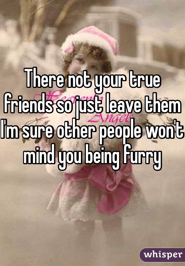 There not your true friends so just leave them I'm sure other people won't mind you being furry 