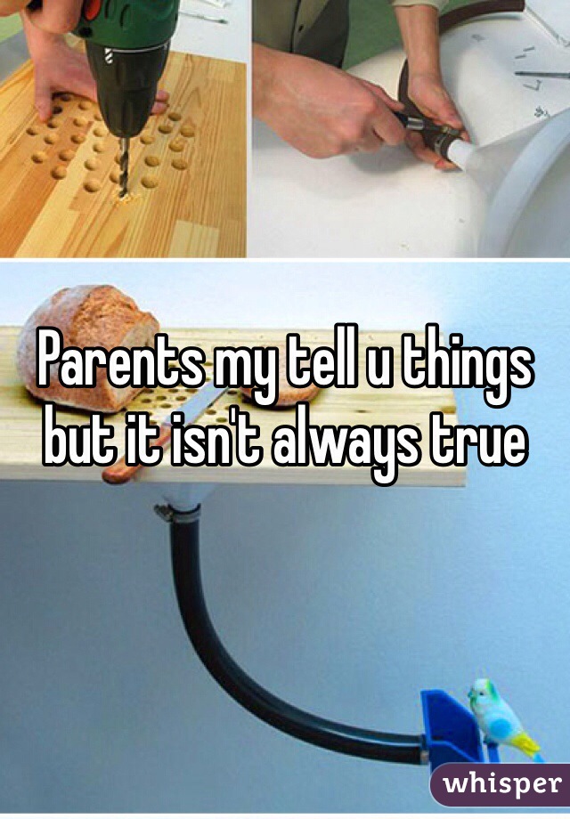 Parents my tell u things but it isn't always true 