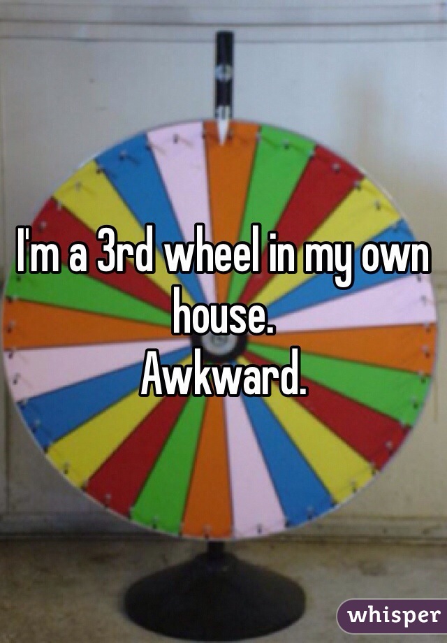I'm a 3rd wheel in my own house. 
Awkward. 