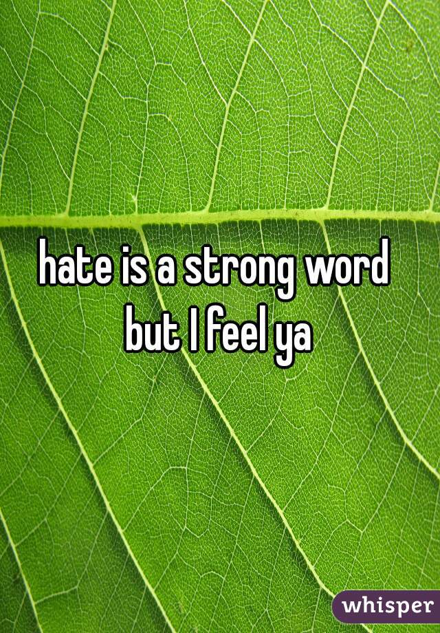 hate is a strong word 
but I feel ya