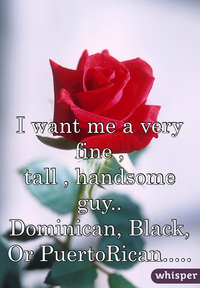 I want me a very fine , 
tall , handsome guy.. 
Dominican, Black, 
Or PuertoRican.....