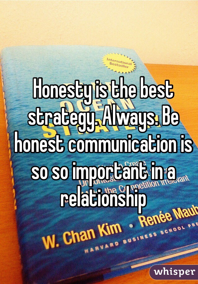 Honesty is the best strategy. Always. Be honest communication is so so important in a relationship 