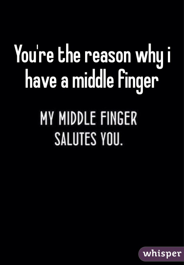 You're the reason why i have a middle finger
