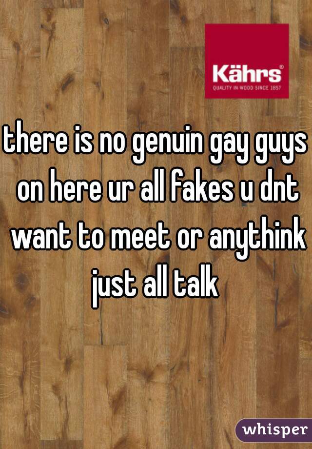 there is no genuin gay guys on here ur all fakes u dnt want to meet or anythink just all talk 