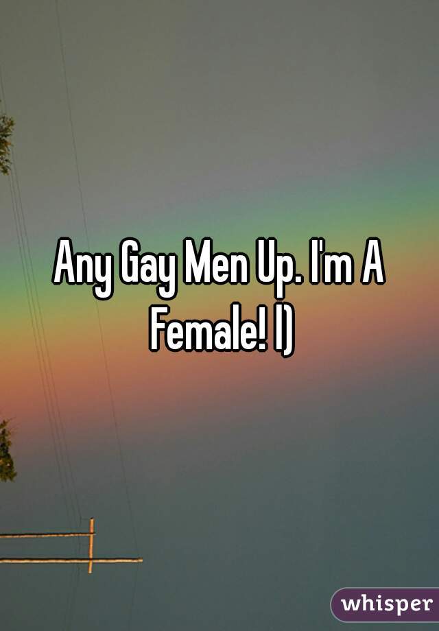 Any Gay Men Up. I'm A Female! l)