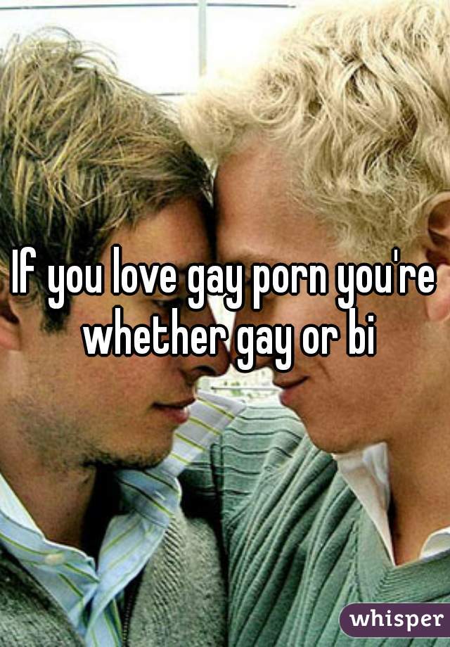 If you love gay porn you're whether gay or bi
