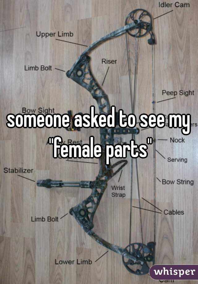 someone asked to see my "female parts"