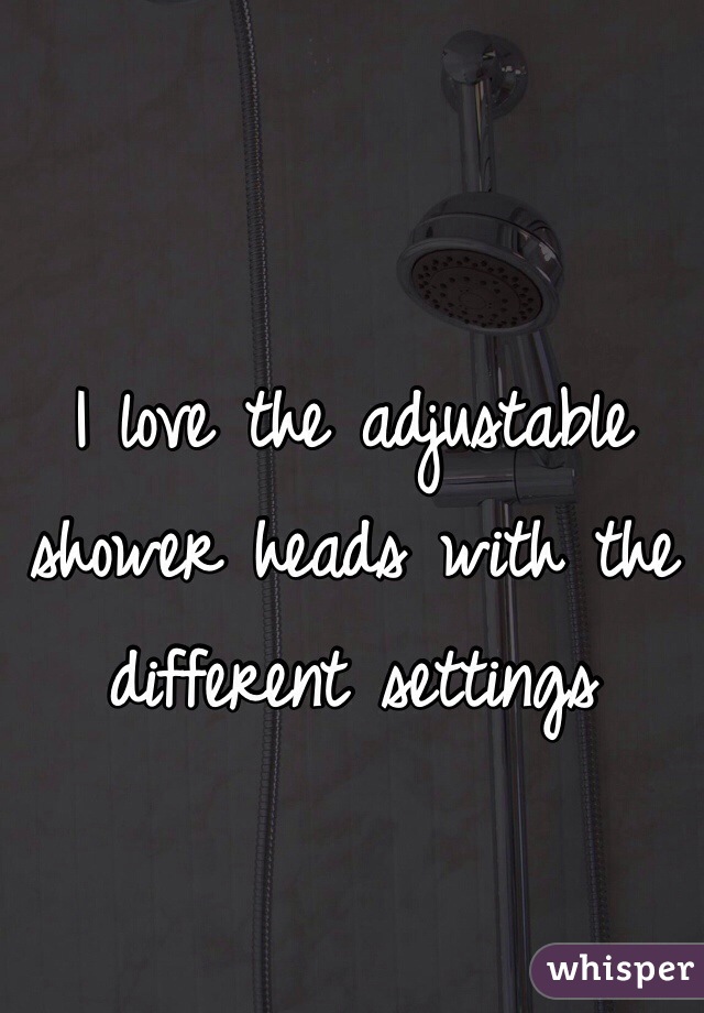 I love the adjustable shower heads with the different settings 