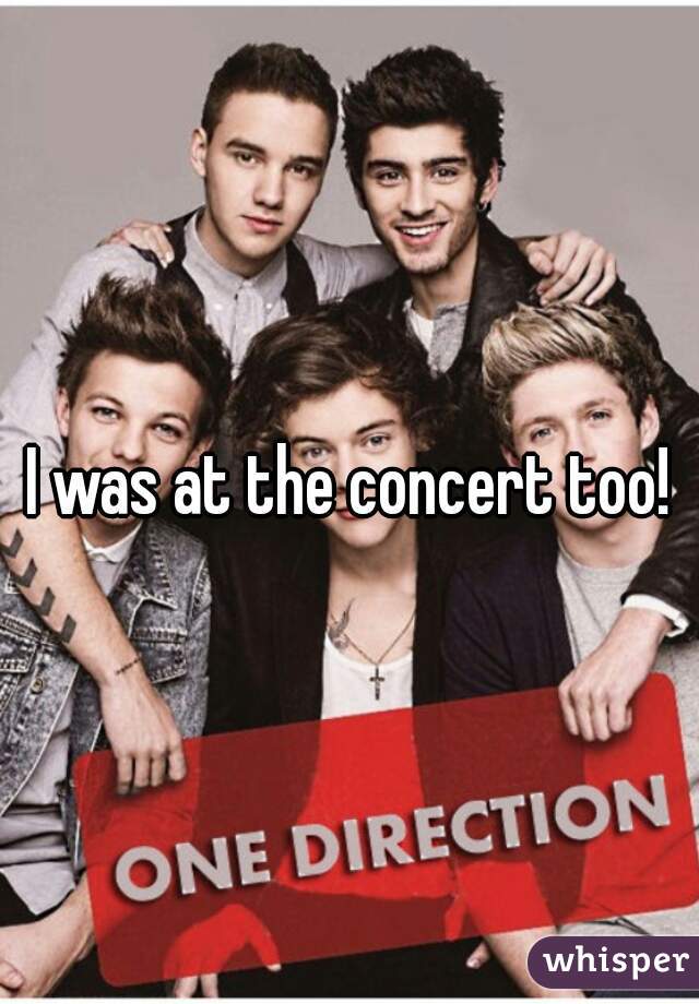 I was at the concert too!