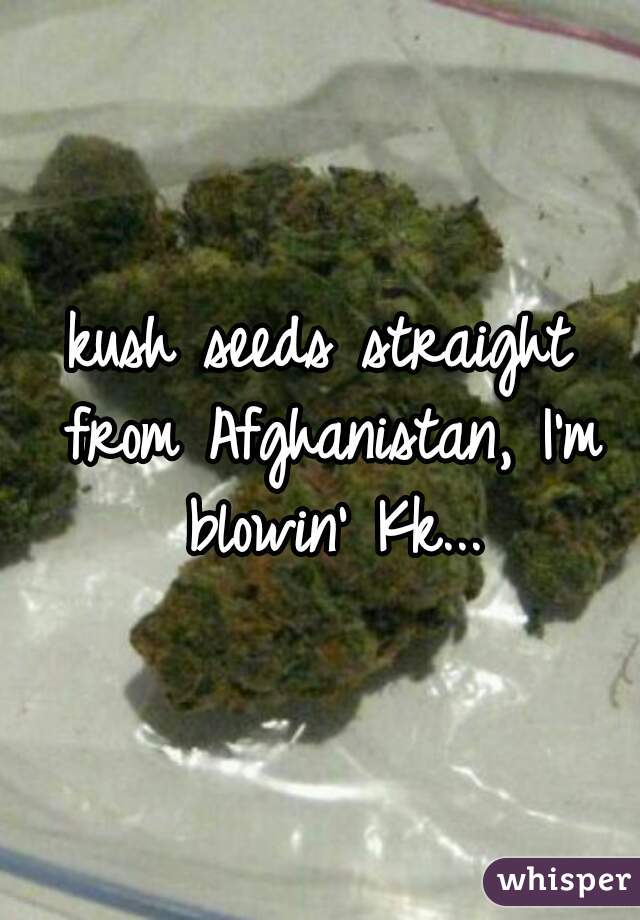 kush seeds straight from Afghanistan, I'm blowin' Kk...