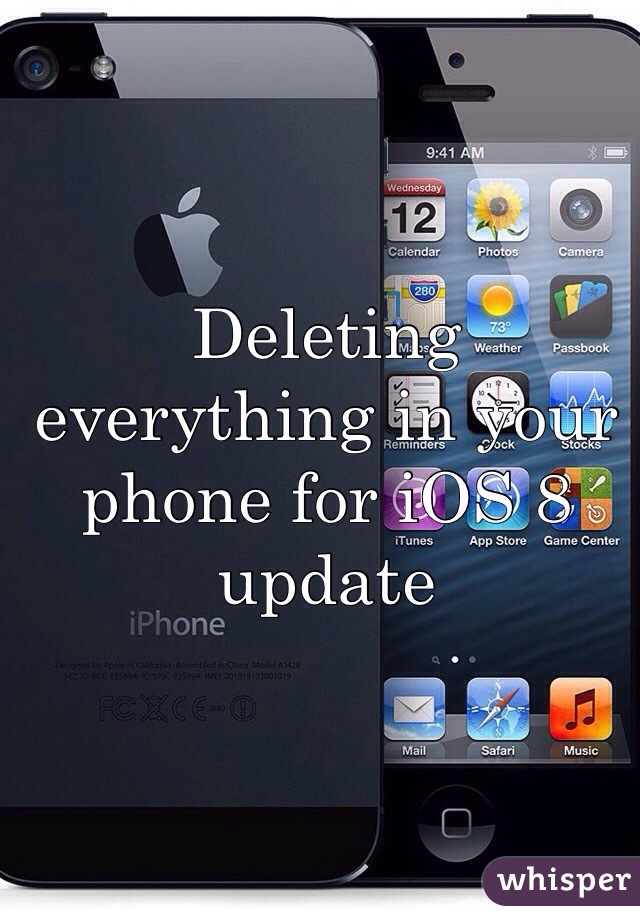 Deleting everything in your phone for iOS 8 update 