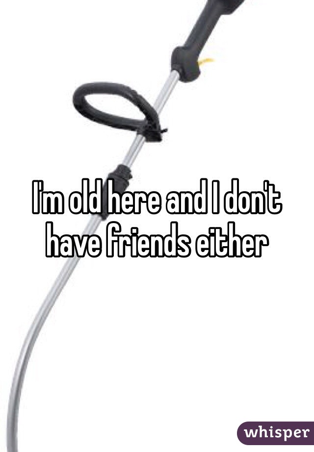 I'm old here and I don't have friends either