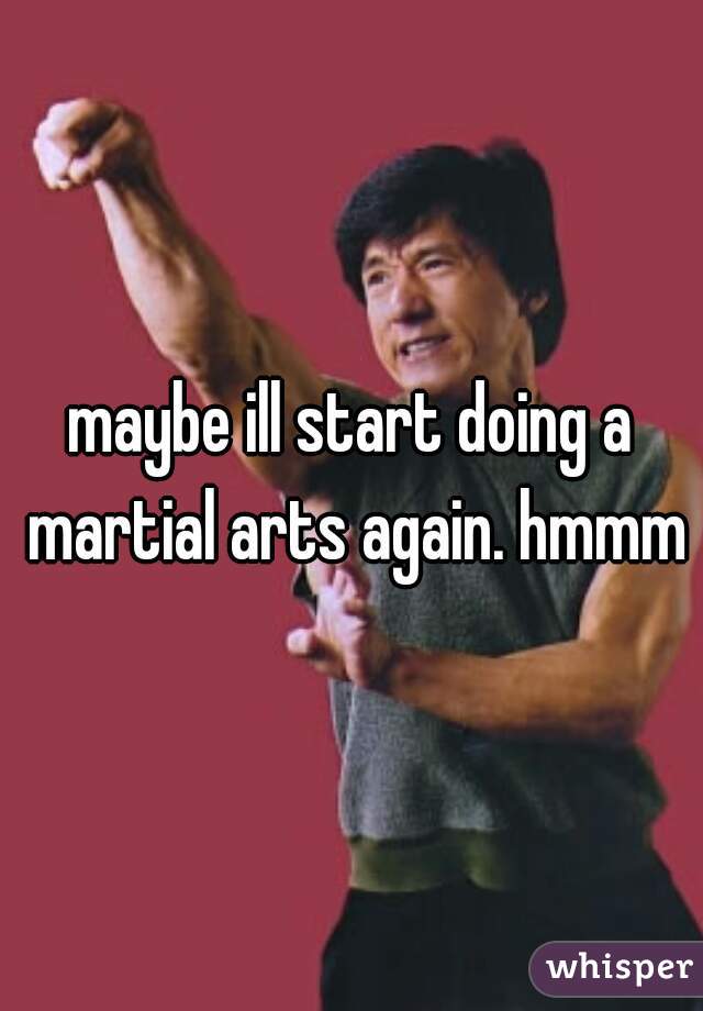 maybe ill start doing a martial arts again. hmmm